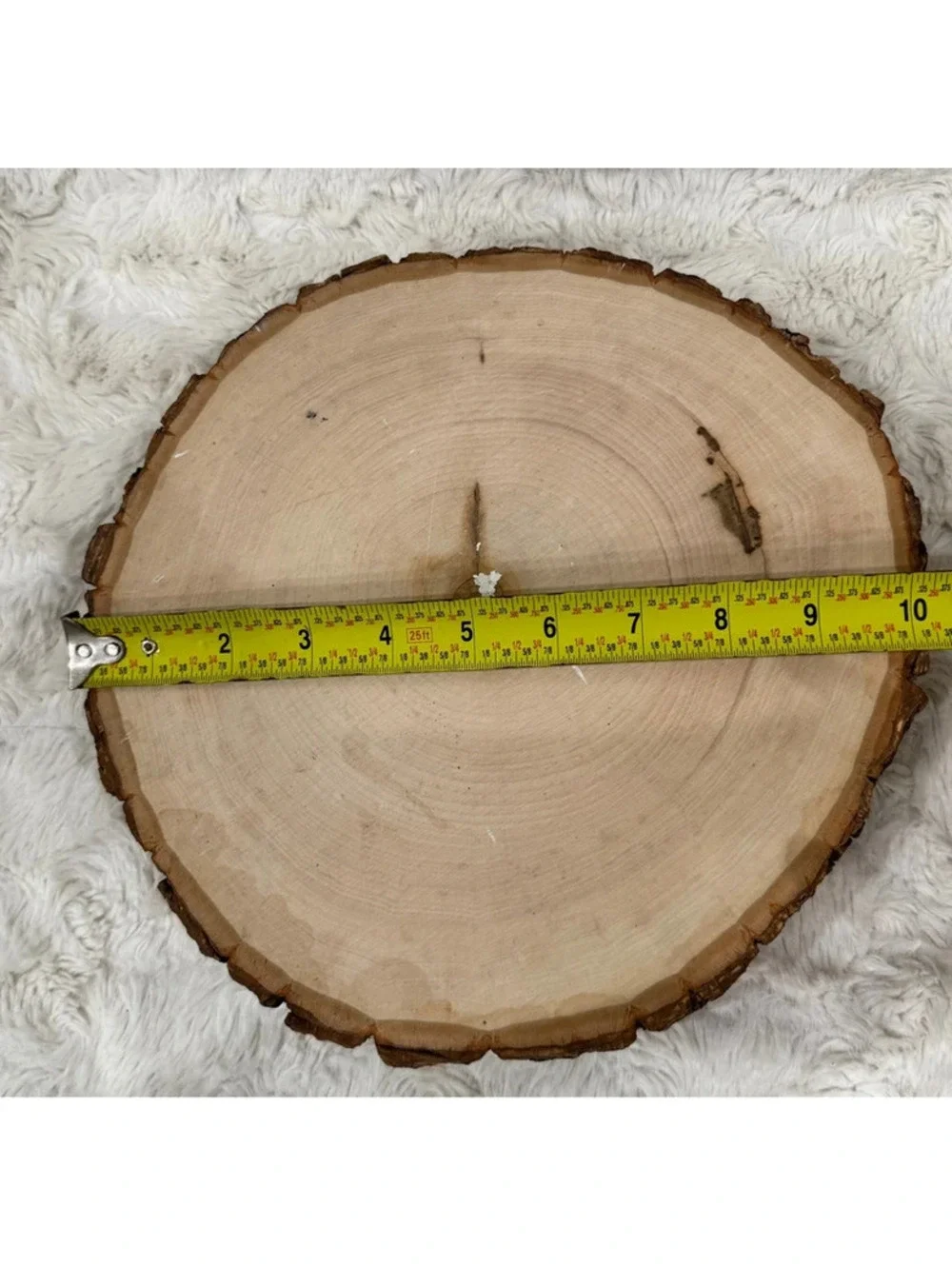 Basswood Country Roads round rustic wood slice